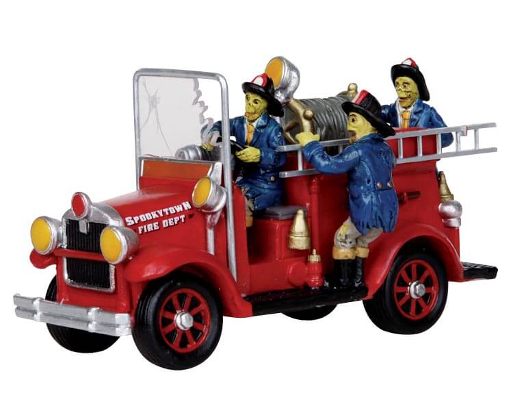 Spooky Town Lemax Halloween Village top Fire Department