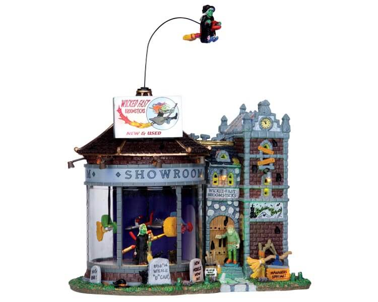 Lemax Spooky Town WITCHES 2024 TOWER Halloween Flying Broomsticks