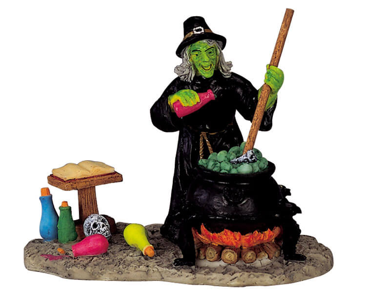 Lemax Spooky Town BUBBLE BOIL & TROUBLE Halloween Witch 2024 Cauldron #34888