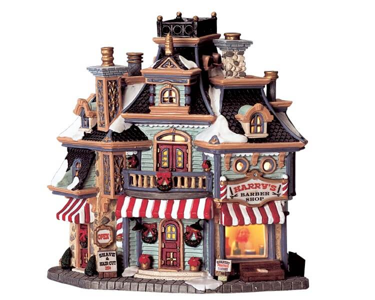 Vintage Lemax 1996 on sale Barber Shoppe Christmas Valley Barn Lighted Holiday Village