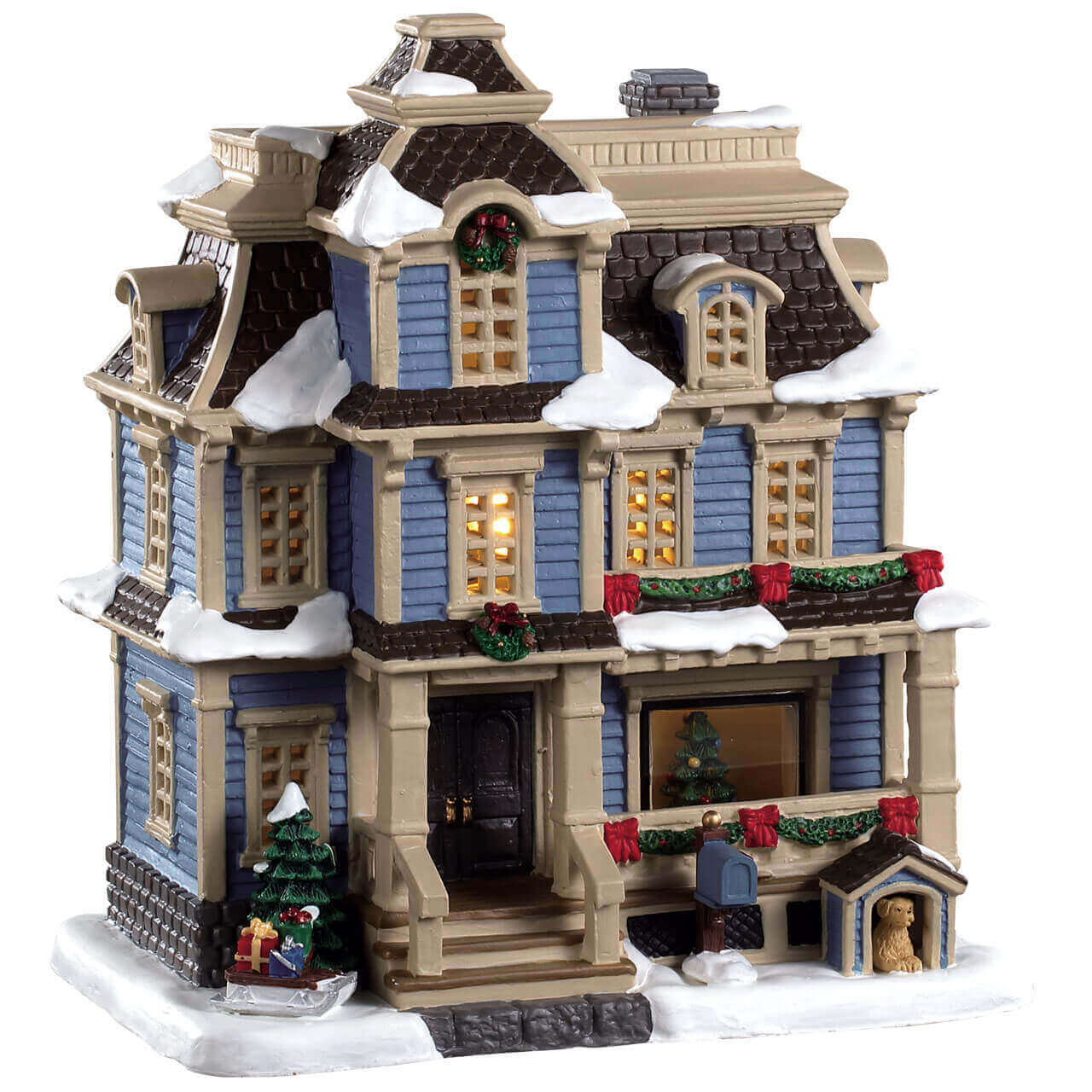 Lemax Harrison Residence offers 2017 Porcelain Christmas/ Train Village House #75220.